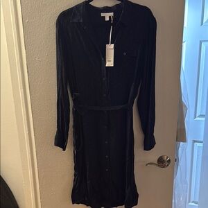 The White Company Blue Wrap Shirt Dress